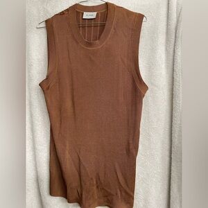 St. John copper/ camel sleeveless top/shell